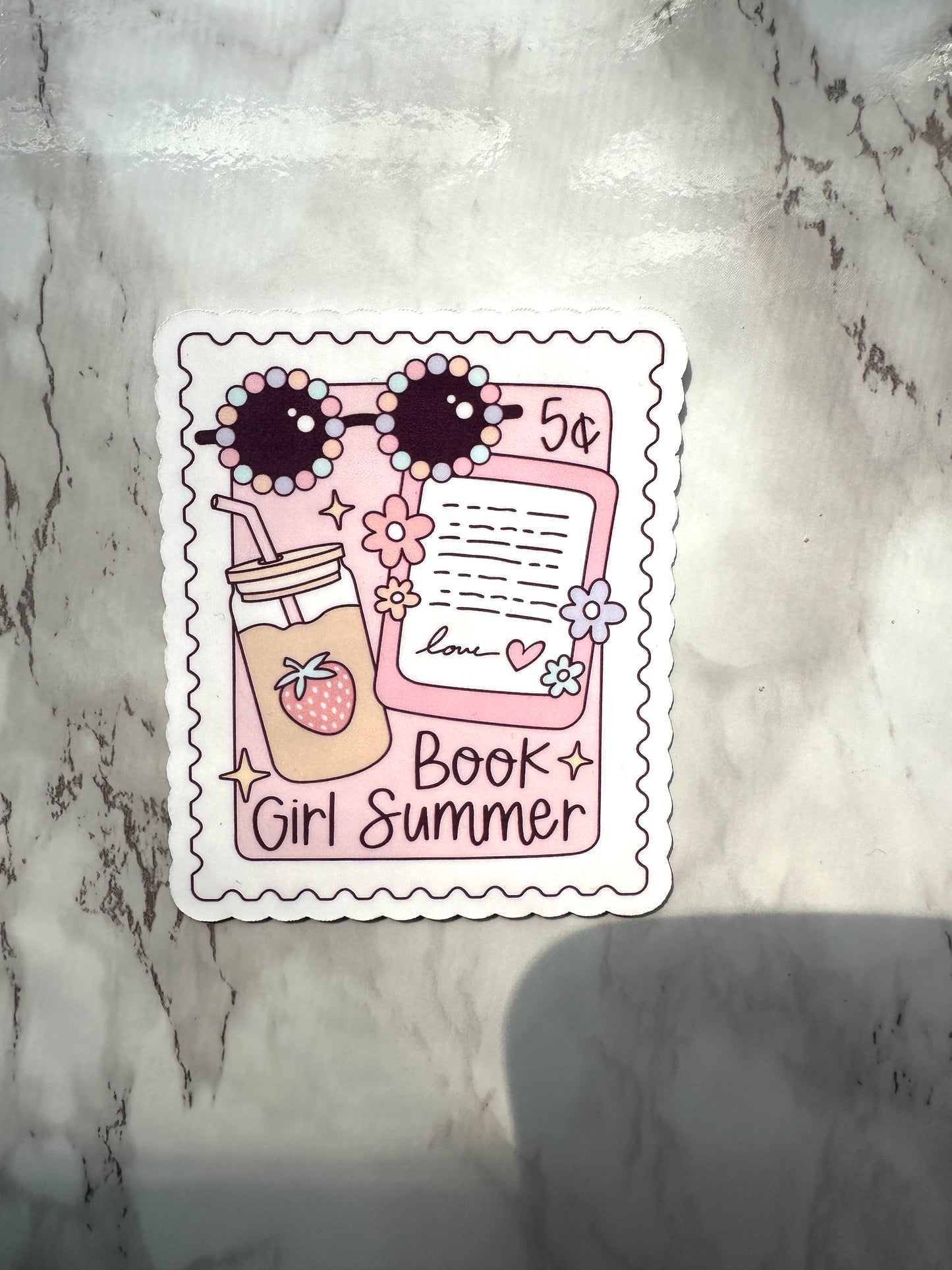 Book Girl Summer Die Cut Sticker