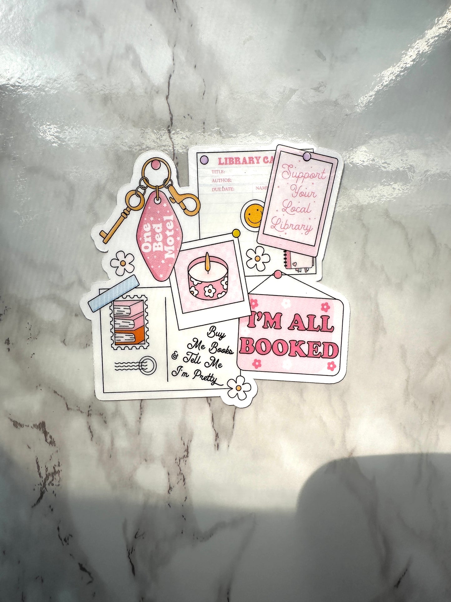 I'm all Booked Die cut Sticker