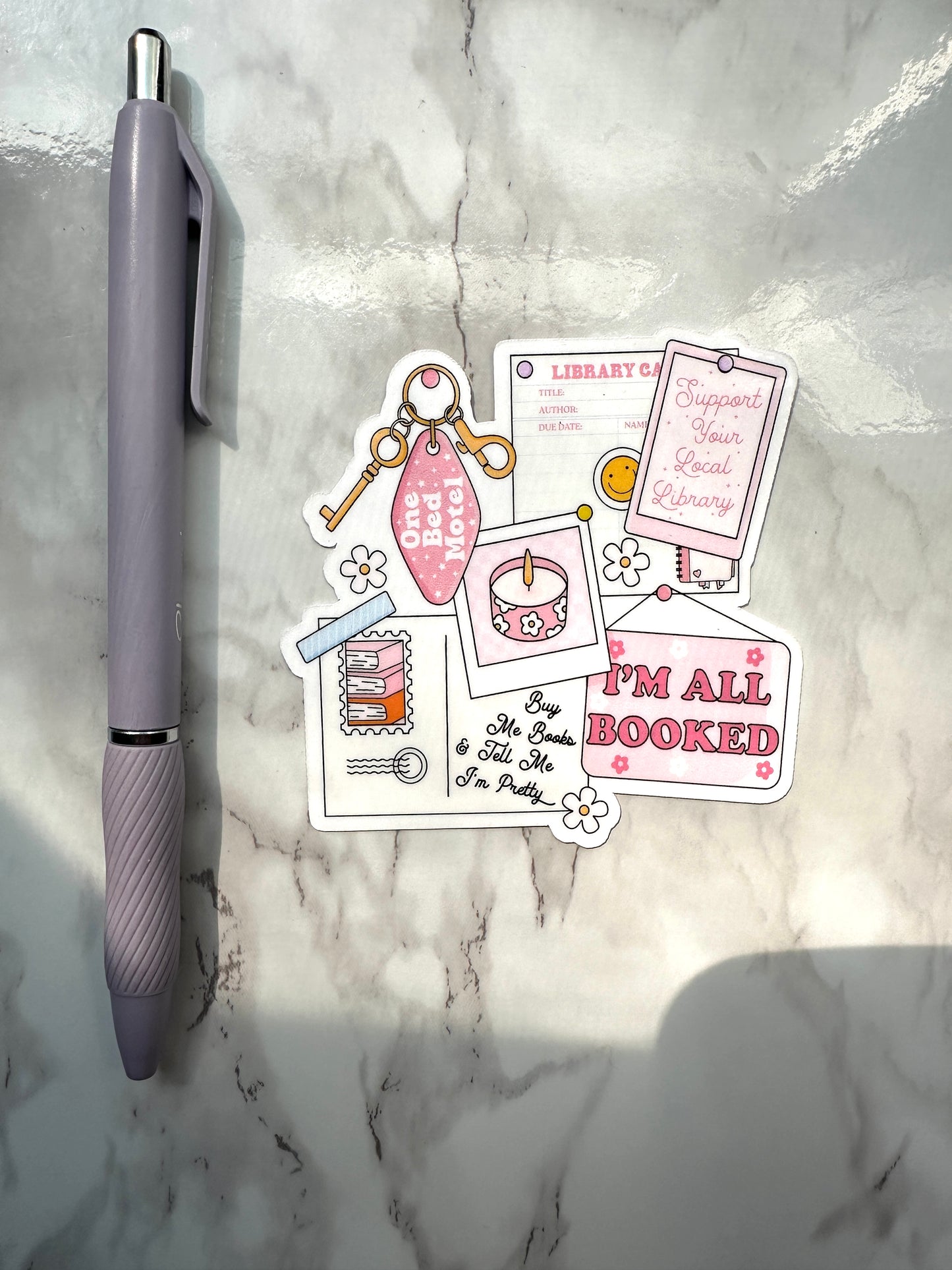 I'm all Booked Die cut Sticker