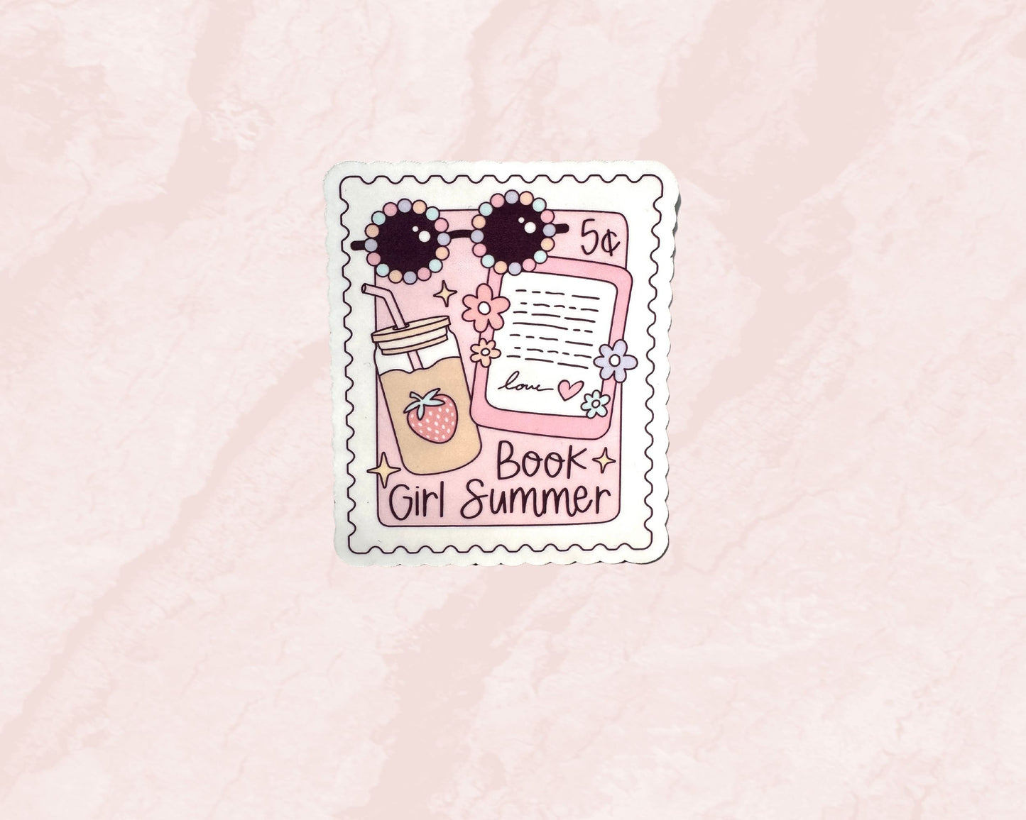 Book Girl Summer Die Cut Sticker