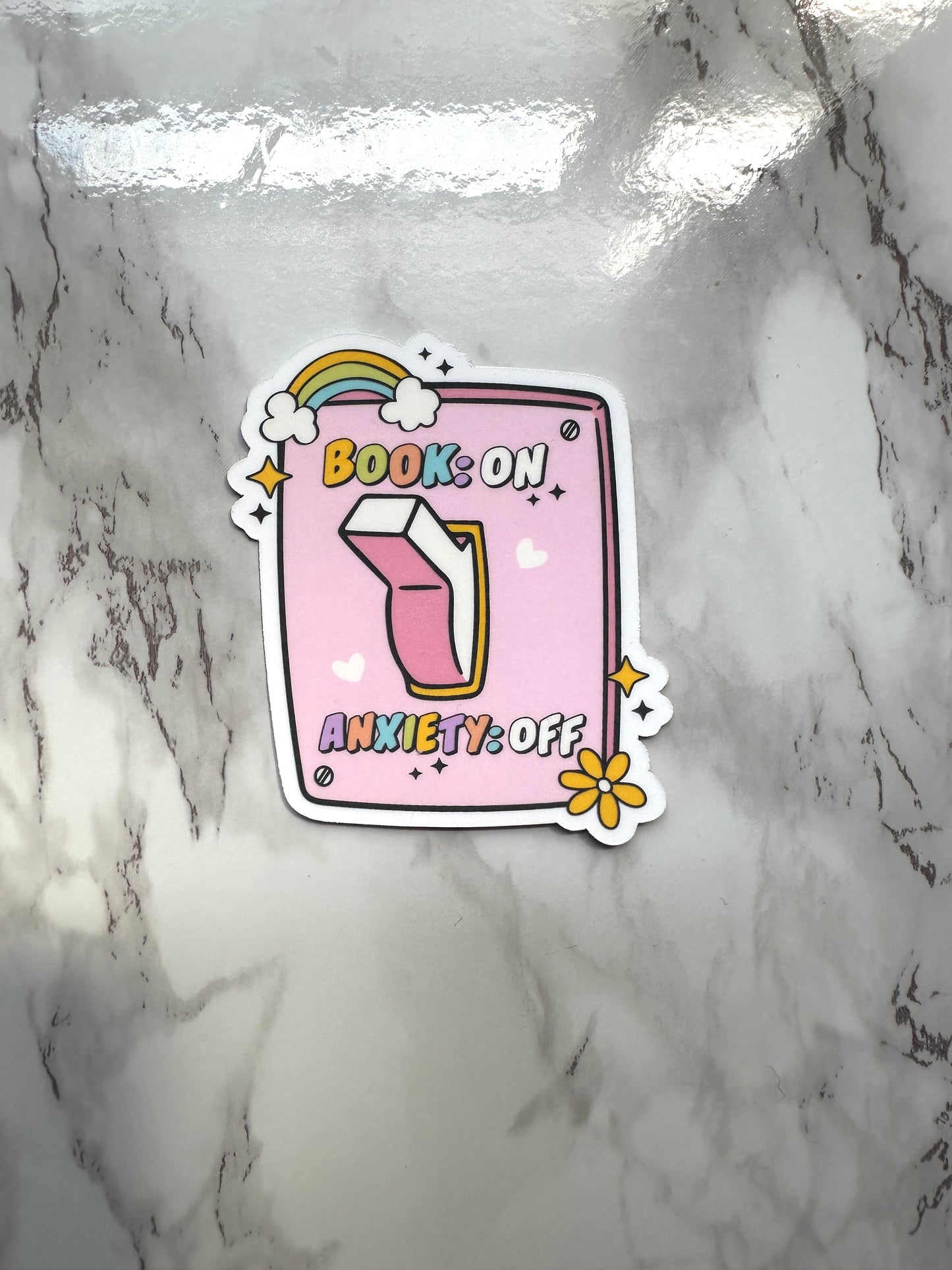 Book On Anxiety Off Die Cut Sticker