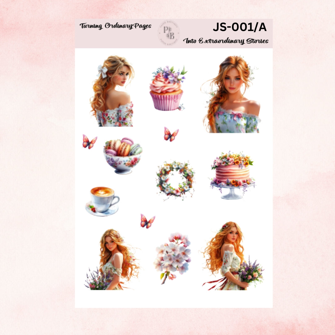 Spring journal stickers- Sheet A-E