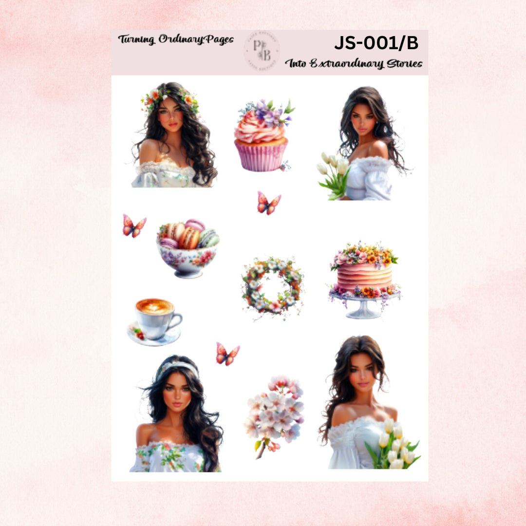 Spring journal stickers- Sheet A-E