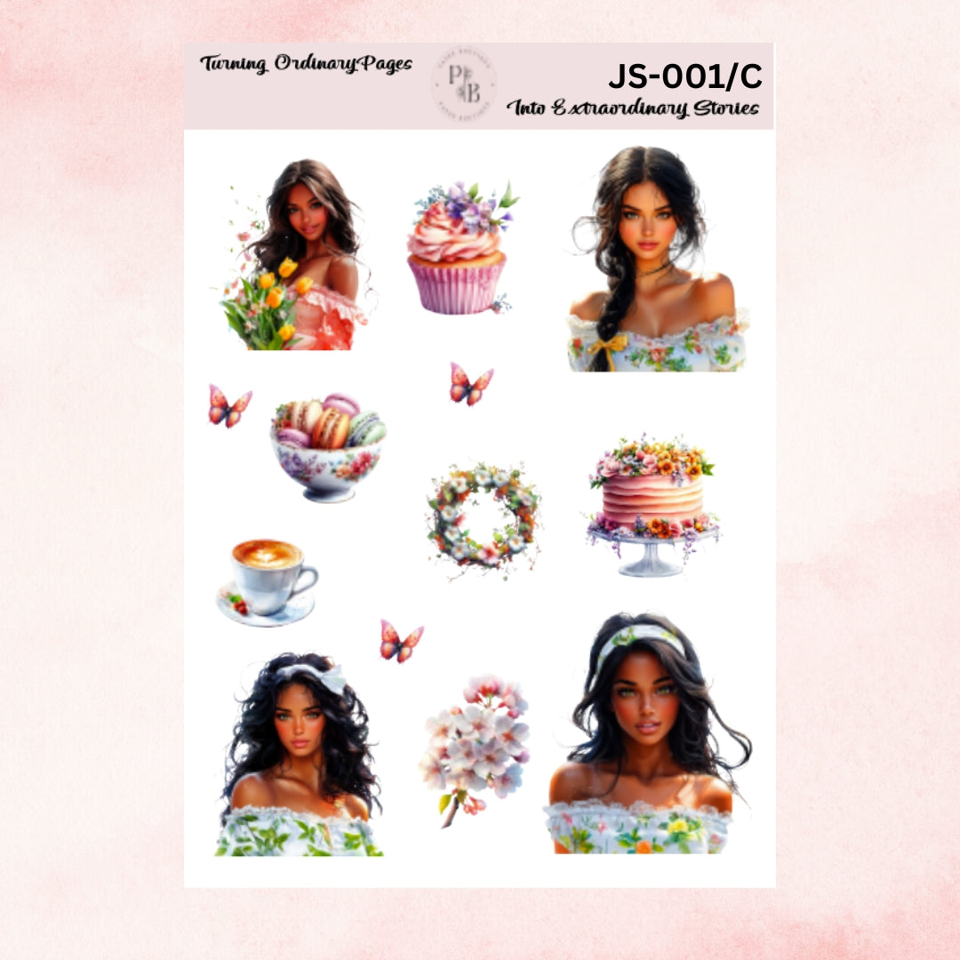 Spring journal stickers- Sheet A-E