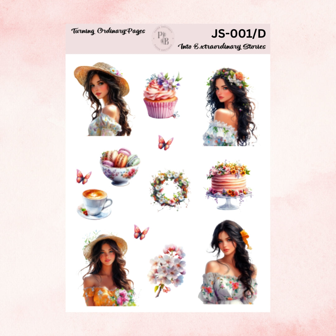 Spring journal stickers- Sheet A-E
