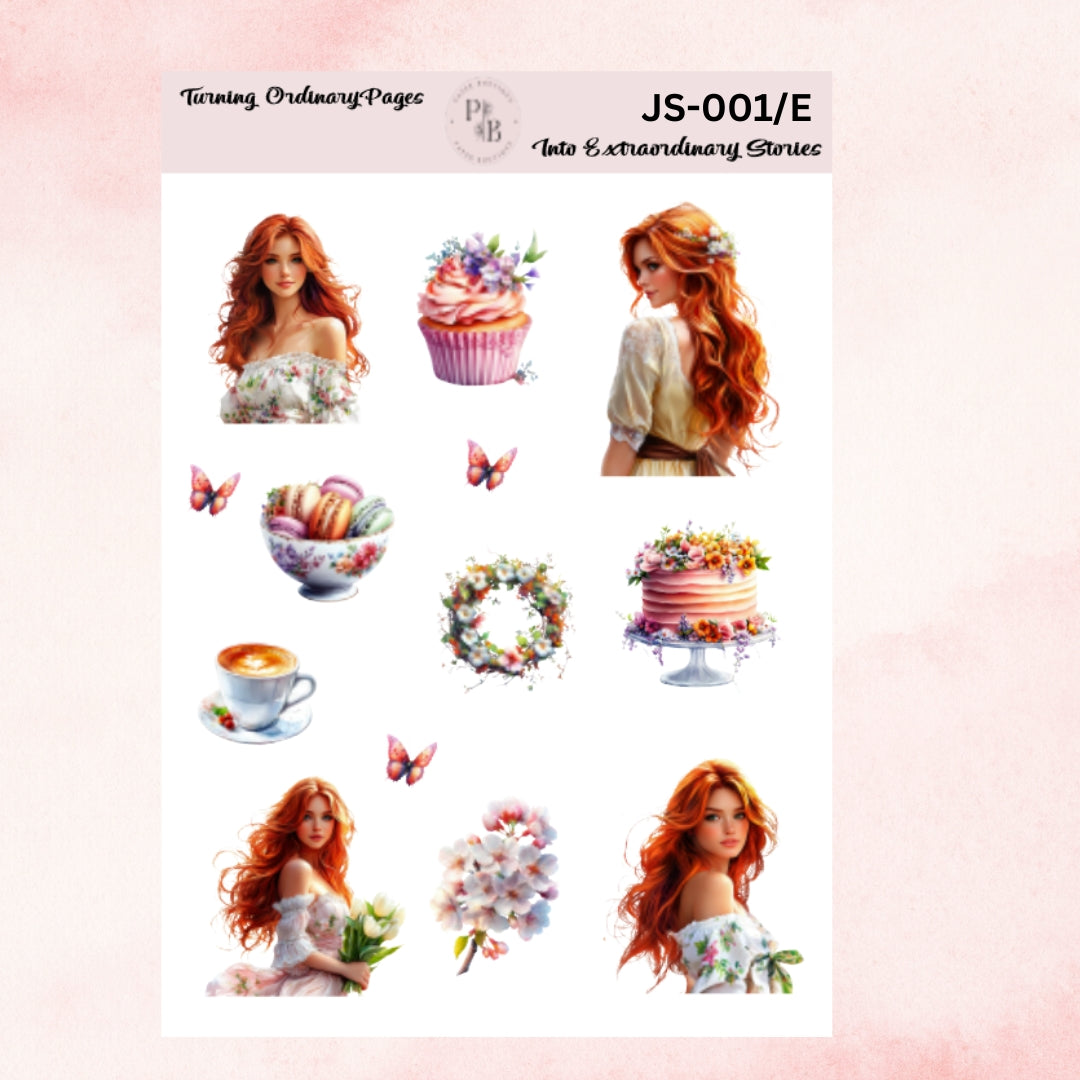 Spring journal stickers- Sheet A-E