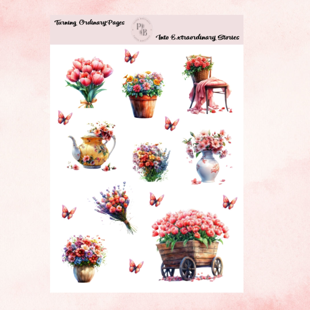 Spring Floral Bloom journal sheet