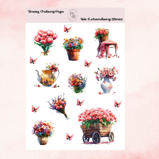 Spring Floral Bloom journal sheet