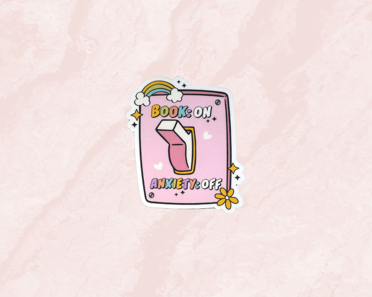 Book On Anxiety Off Die Cut Sticker