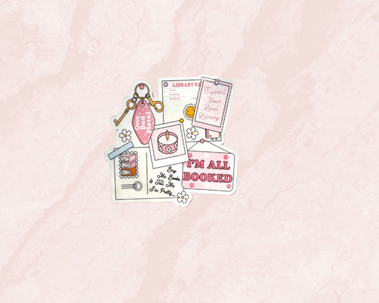 I'm all Booked Die cut Sticker